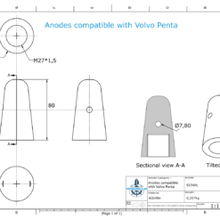 Anodi compatibili con Volvo Penta | Dadi a cupola M27x1,5 (AlZn5In) | 9234AL - immagine 2