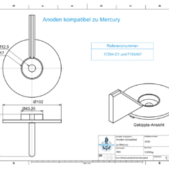 Set di anodi compatibili con Mercury F30 - F40 - F60 | Zinco | Set di anodi 11 - immagine 3