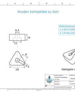 Anodes compatible to Gori | Bow-Thruster-Anode 22