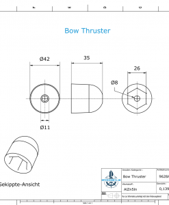 Bow Thruster BP 1210 220 Kgf (AlZn5In) | 9628AL