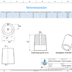 Shaftend-Anodes with carrier punch 25 mm (Zinc) | 9636