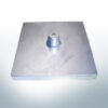 Block- and Ribbon-Anodes Footbridge plate 200x200x20 with M10 (Zinc) | 9332
