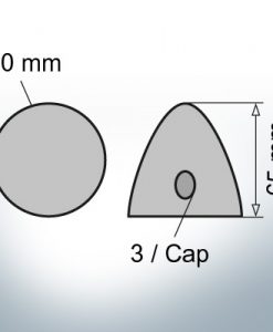 Three-Hole-Caps Ø50/H65 (AlZn5In) | 9406AL