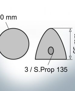 Three-Hole-Caps | Prowell Sailprop 135 Ø80/H65 (Zinc) | 9408