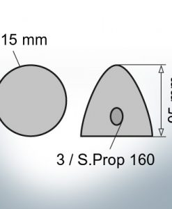 Three-Hole-Caps | Prowell Sailprop 160 Ø115/H95 (Zinc) | 9411