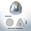 Three-Hole-Caps | suitable for DF-112 Ø90/H53 (AlZn5In) | 9412AL