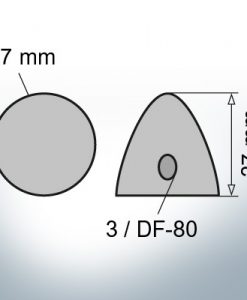 Three-Hole-Caps | suitable for DF-80 Ø67/H37 (AlZn5In) | 9414