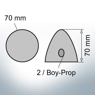 Two-Hole-Caps | Boy-Prop Ø70/H70 (AlZn5In) | 9424AL