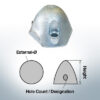Three-Hole-Caps | suitable for Foldprop Engl. Ø68/H45 (AlZn5In) | 9454AL