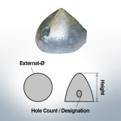 Three-Hole-Caps | Max Prop -70 Ø74/H45 (AlZn5In) | 9601AL