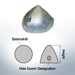 Three-Hole-Caps | Max Prop -83 Ø85/H60 (Zinc) | 9602