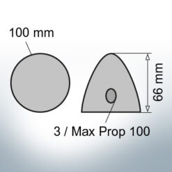 Three-Hole-Caps | Max Prop 100 Ø100/H66 (AlZn5In) | 9603AL