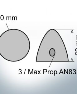 Three-Hole-Caps | Max Prop AN83 Ø80/H60 (AlZn5In) | 9608AL