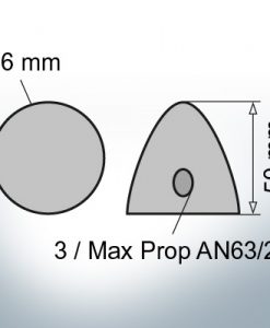 Two-Hole-Caps | Max Prop AN63/2 Ø36/H50 (AlZn5In) | 9609AL