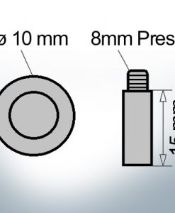 Bolt-Anodes 8mm Press Ø10/L15 (Zinc) | 9117