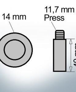 Bolt-Anodes 11,7 mm Press Ø14/L40 (Zinc) | 9134