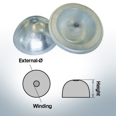 One-Hole-Caps | suitable for VP-104 Ø88/H35 (AlZn5In) | 9453AL