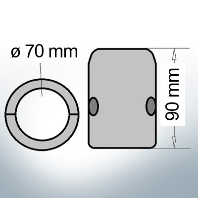 Shaft-Anode with metric inner diameter 70 mm (Zinc) | 9011