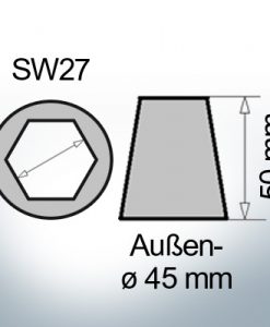 Shaftend-Anodes with hexagon socket SW27 (Zinc) | 9462