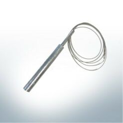 Anodo a barra/ancora/sospensione |180 x 22 | con fune & terminale filettato - V4A x 3m | zinco | 9940
